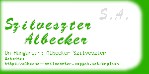 szilveszter albecker business card